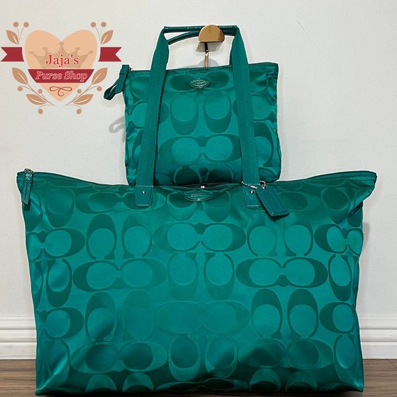 Coach Handbags - 💚Coach Signature Nylon Bag & Snap Pouch💚